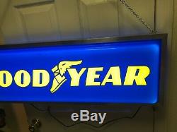 Vintage Goodyear Large Double Sided Lighted Sign 36 X 12 X 6 Superb Condition