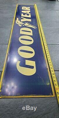 Vintage Goodyear Porcelain Double Sided Sign 66in Long