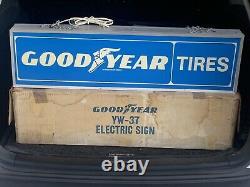 Vintage Goodyear Tires Gas Service Station 36 Double Sided Lighted Sign Works