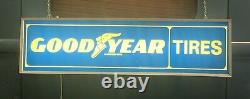 Vintage Goodyear Tires Gas Service Station 36 Double Sided Lighted Sign Works