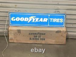 Vintage Goodyear Tires Gas Service Station 36 Double Sided Lighted Sign Works