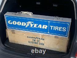 Vintage Goodyear Tires Gas Service Station 36 Double Sided Lighted Sign Works