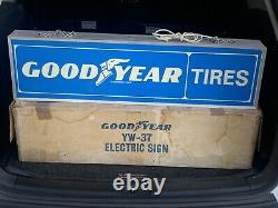 Vintage Goodyear Tires Gas Service Station 36 Double Sided Lighted Sign Works