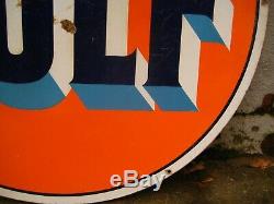 Vintage Gulf Gas sign double sided porcelain 42
