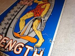 Vintage Hercules Tires & Tubes 20 Porcelain Metal Gasoline Oil Ds Flange Sign