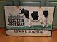 Vintage Holstein Friesian Cow Farm Metal Sign Double Sided