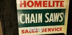 Vintage Homelite Chainsaw, Sign, Collectible, Double Sided (NOS)