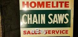 Vintage Homelite Chainsaw, Sign, Collectible, Double Sided (NOS)