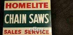 Vintage Homelite Chainsaw, Sign, Collectible, Double Sided (NOS)