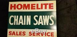 Vintage Homelite Chainsaw, Sign, Collectible, Double Sided (NOS)