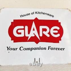 Vintage House Of Kitchenware Glare Red White Enamel Sign Board Double Sided Pair
