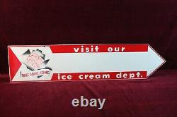 Vintage Ice Cream Advertising Sign Double Sided Enamel Take Some Home 1950's