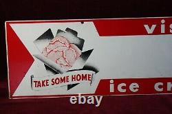 Vintage Ice Cream Advertising Sign Double Sided Enamel Take Some Home 1950's