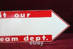 Vintage Ice Cream Advertising Sign Double Sided Enamel Take Some Home 1950's