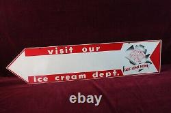 Vintage Ice Cream Advertising Sign Double Sided Enamel Take Some Home 1950's