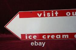 Vintage Ice Cream Advertising Sign Double Sided Enamel Take Some Home 1950's