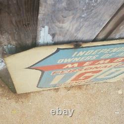 Vintage Independent Garage Owners Of America Inc Double Sided Sign Original