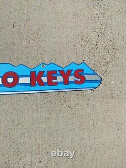 Vintage Independent Lock Company ILCO Keys Diecut Double Sided Metal Sign