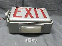 Vintage Industrial Art Deco Theater Double Sided Exit Sign Light Fixture 211-17E
