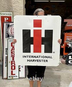 Vintage International Harvester 30 Double Sided Nos Blem Porcelain Sign Last 1