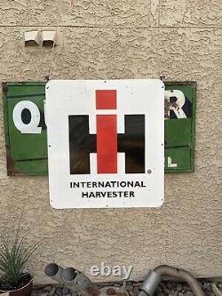 Vintage International Harvester 30 Double Sided Nos Blem Porcelain Sign Last 1