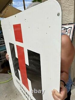 Vintage International Harvester 30 Double Sided Nos Blem Porcelain Sign Last 1