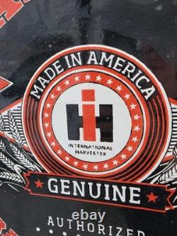 Vintage International Harvester Double Sided Porcelain Sign Farmall Equipment