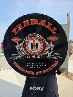 Vintage International Harvester Double Sided Porcelain Sign Farmall Equipment