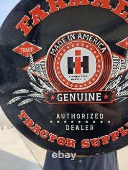 Vintage International Harvester Double Sided Porcelain Sign Farmall Equipment