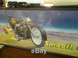 Vintage Joe Camel on Motorcycle Lighted Sign Double-Sided