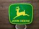 Vintage John Deere Dealership Sign 2 Lagged Logo Double Sided Farm Tractor Gas