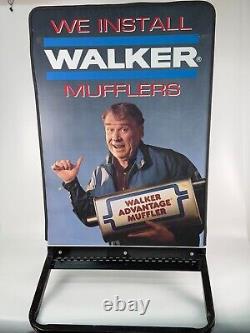 Vintage John Madden Walker Mufflers Installed Here Stand Up Sign Double Sided