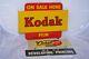 Vintage Kodak On Sale Here-film Double Sided Painted Enamel Advertising Sign