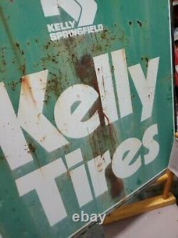 Vintage Kelly Tires Double Sides Metal Sign 34x36