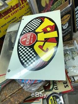 Vintage Kendall GT1 Racing Oil Sign Double Sided Service Station Metal Sign