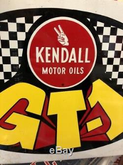 Vintage Kendall GT1 Racing Oil Sign Double Sided Service Station Metal Sign