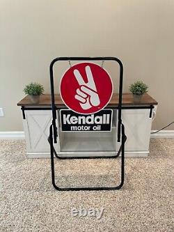 Vintage Kendall Motor Oil Double Sided Die-cut Steel Curbside Sign