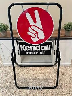 Vintage Kendall Motor Oil Double Sided Die-cut Steel Curbside Sign