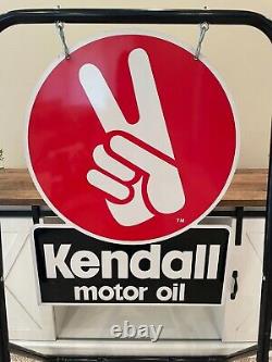 Vintage Kendall Motor Oil Double Sided Die-cut Steel Curbside Sign