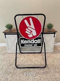 Vintage Kendall Motor Oil Double Sided Die-cut Steel Curbside Sign