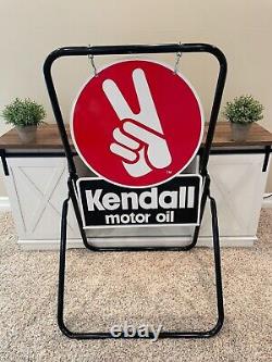 Vintage Kendall Motor Oil Double Sided Die-cut Steel Curbside Sign