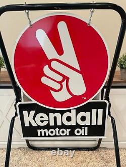 Vintage Kendall Motor Oil Double Sided Die-cut Steel Curbside Sign