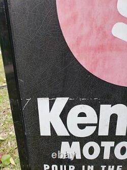 Vintage Kendall Motor Oil Sign Double Sided + Floor Stand Sidewalk Sign