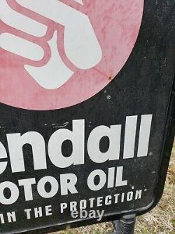 Vintage Kendall Motor Oil Sign Double Sided + Floor Stand Sidewalk Sign