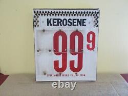 Vintage Kerosene Gas Station Sign Double Sided Price Numbers Original