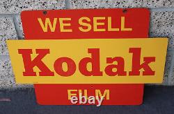 Vintage Kodak Camera We Sell Film Double Sided Advertising Porcelain Sign 24x18