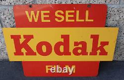 Vintage Kodak Camera We Sell Film Double Sided Advertising Porcelain Sign 24x18