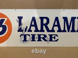 Vintage Laramie Tire Union 76 Gas Sign Double Sided Metal Wall Decor Oil Tools