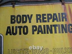 Vintage Large DUPONT Expert Body Repair Auto Painting Double Sided Sign