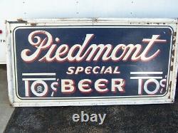 Vintage Large Piedmont Special 10 Cent Beer Double Sided Metal Sign 72 x 36 in